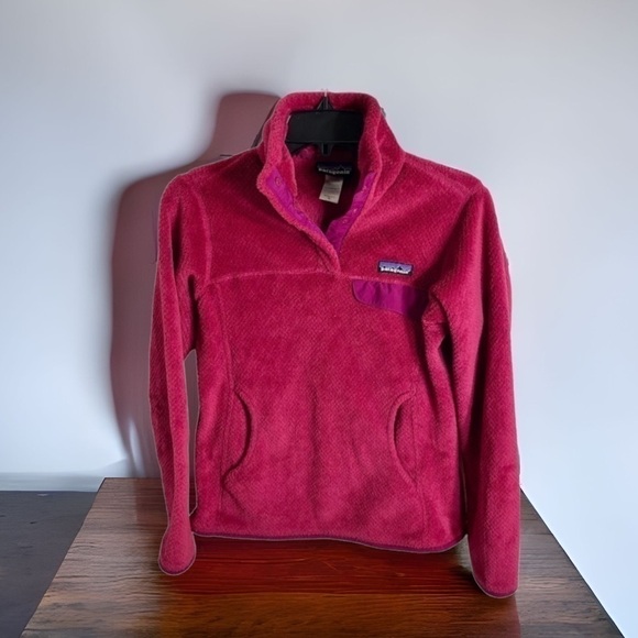 Patagonia Worn Wear W’s Re-Tool Snap-T Pullover Sweatshirt Sweater XS Pink - Picture 1 of 7